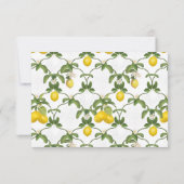 BOHO Rustic Lemon Citrus Trellis Floral Wedding RSVP Kaartje (Achterkant)