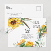 Boho Rustic Lights Sunflower Vrijgezellenfeest Inv Uitnodiging Briefkaart (Voorkant / Achterkant)