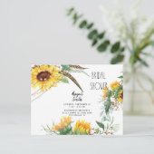Boho Rustic Lights Sunflower Vrijgezellenfeest Inv Uitnodiging Briefkaart (Staand voorkant)