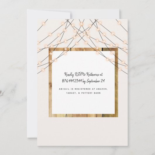 Boho Rustic Lights Zonnebloem Vrijgezellenfeest Kaart (Achterkant)