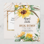 Boho Rustic Lights Zonnebloem Vrijgezellenfeest Kaart (Voorkant / Achterkant)