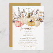 Boho Rustic Little Pumpkin Baby shower Kaart (Voorkant / Achterkant)