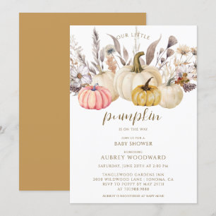 Boho Rustic Little Pumpkin Baby shower Kaart