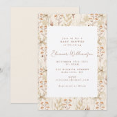 Boho Rustic Meadow Flowers Floral Baby shower Kaart (Voorkant / Achterkant)