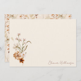 Boho Rustic Meadow Flowers Floral Vrijgezellenfees Bedankkaart
