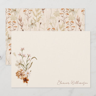 Boho Rustic Meadow Flowers Floral Vrijgezellenfees Bedankkaart