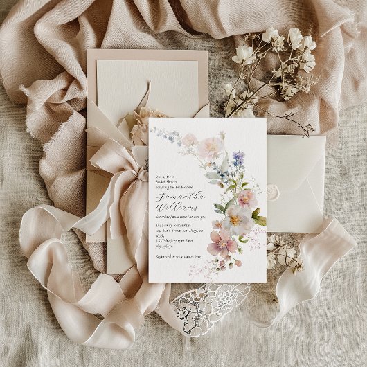 Boho Rustic Meadow Wildflower Vrijgezellenfeest Kaart