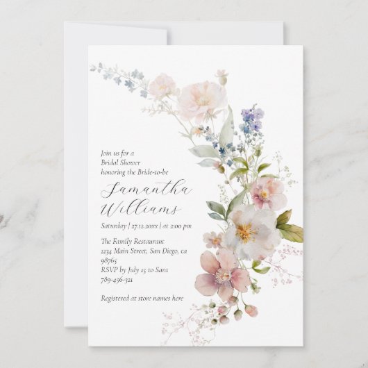 Boho Rustic Meadow Wildflower Vrijgezellenfeest Kaart (Voorkant)