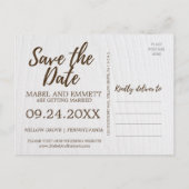 Boho Rustic Mint Floral Succulent Save the Date Aankondigingskaart (Achterkant)