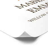 Boho Rustic Mint Floral Succulent Wedding Welkom Poster (Hoek)