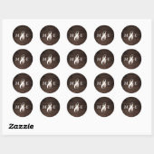 Boho Rustic Neutral Dried Palm Leaves Wedding Squa Ronde Sticker (Vel)