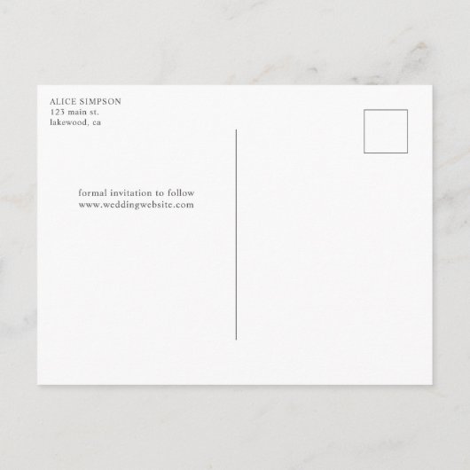 Boho Rustic Neutral Flowers Wedding Save the Date Aankondigingskaart (Achterkant)