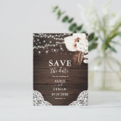 Boho Rustic Neutral Flowers Wedding Save the Date Aankondigingskaart (Staand voorkant)