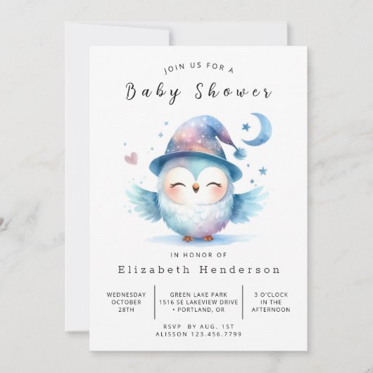 Boho Rustic Owl Baby shower Kaart (Voorkant)
