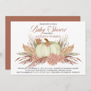Boho Rustic Pampas Grass  Baby shower van pompoenm Kaart