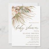 Boho Rustic Pampas Grass Floral Baby shower Kaart (Voorkant)