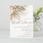 Boho Rustic Pampas Grass Floral Vrijgezellenfeest Kaart (Staand voorkant)