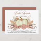 Boho Rustic Pampas Grass | Pumpkin Bridal Brunch Kaart (Voorkant / Achterkant)