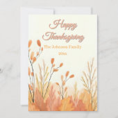 Boho Rustic Pampas Grass Thanksgiving Feestdagenkaart (Voorkant)