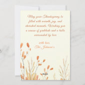 Boho Rustic Pampas Grass Thanksgiving Feestdagenkaart (Achterkant)