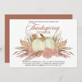 Boho Rustic Pampas Grass | Thanksgiving pompoen Kaart