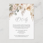 Boho Rustic Pampas Grass Wedding Details Informatiekaartje (Voorkant)