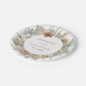 Boho Rustic Pampas Grass Wedding Paper Borden Papieren Bordje (Gekanteld)
