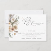 Boho Rustic Pampas Grass Wedding RSVP Kaart (Voorkant)