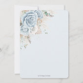 Boho Rustic Pampas Pastel Blue Floral Baby shower Kaart (Achterkant)