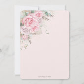 Boho Rustic Pampas Pink Floral Girl Baby shower Kaart (Achterkant)