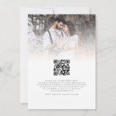 Boho Rustic Pampas Script QR Code Foto Bruiloft Kaart (Achterkant)