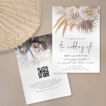 Boho Rustic Pampas Script QR Code Weduwschap Kaart<br><div class="desc">Boho Rustic PampasScript QR Code Foto Wedding. Voeg uw QR-code toe aan uw trouwwebsite op de achterzijde, zodat dit een handige optie is voor uw gasten om RSVP te bezoeken en alle details te bekijken zonder aparte RSVP- en detailkaarten. Uw QR code zal automatisch worden geproduceerd wanneer u steekproefurl in...</div>