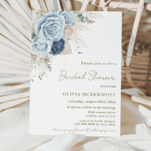 Boho Rustic Pampas Soft Blue Floral Vrijgezellenfe