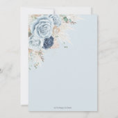 Boho Rustic Pampas Soft Blue Floral Vrijgezellenfe Kaart (Achterkant)