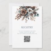 Boho Rustic Pinecone Floral QR Code Vrijgezellenfe Kaart (Achterkant)