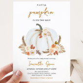 Boho Rustic Pompoen Baby Shower Kaart