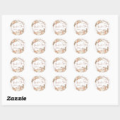 Boho Rustic Pompoen Herfst in Liefde Dankjewel Sti Ronde Sticker (Vel)