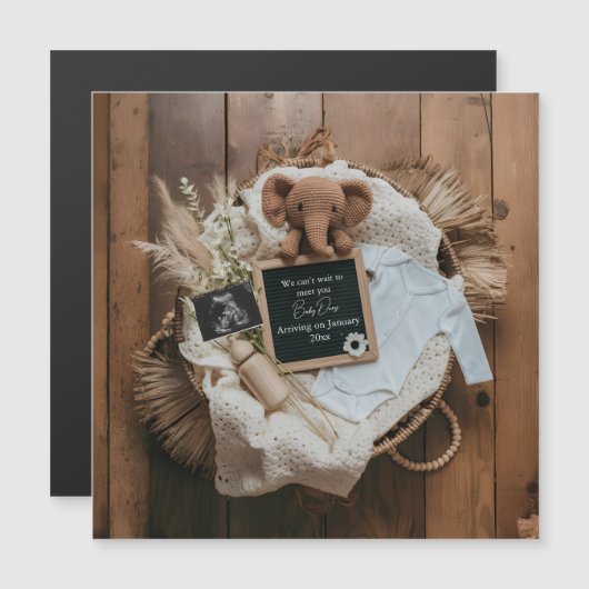 boho rustic pregnancy announcement card (Voorkant / Achterkant)