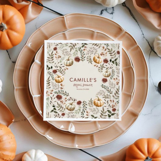 Boho Rustic Pumpkin Autumn Vrijgezellenfeest Servet