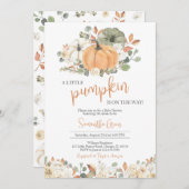 Boho Rustic Pumpkin Baby shower Kaart (Voorkant / Achterkant)