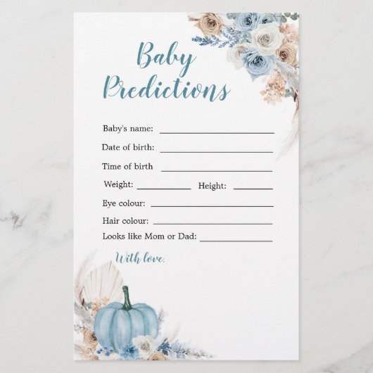 Boho Rustic Pumpkin Herfst Baby (Voorkant)