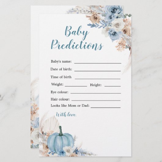 Boho Rustic Pumpkin Herfst Baby (Voorkant / Achterkant)