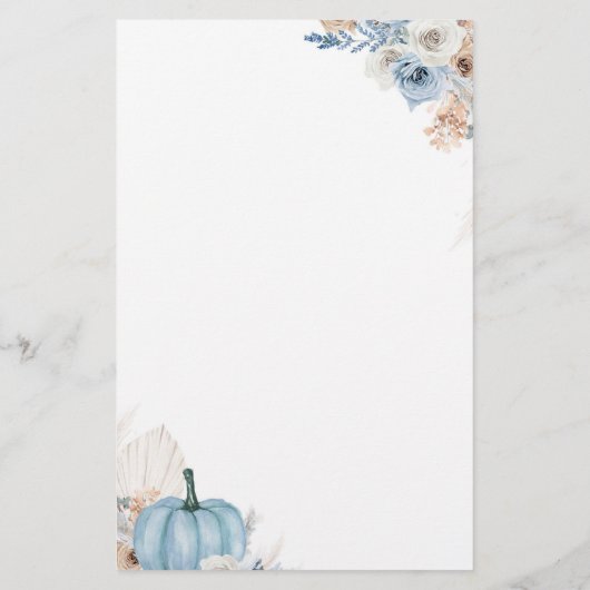 Boho Rustic Pumpkin Herfst Baby shower Baby Face (Achterkant)