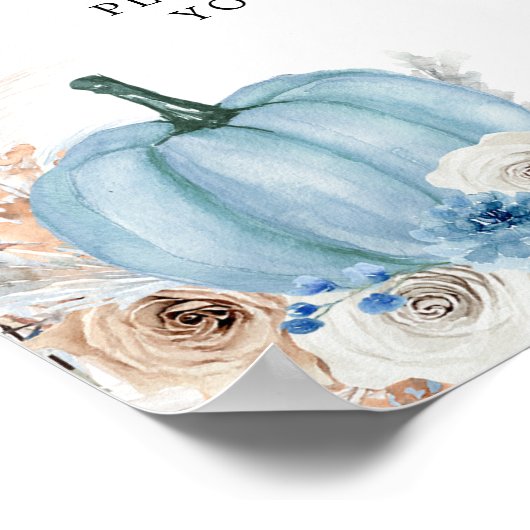 Boho Rustic Pumpkin Herfst Baby shower Drink Sign Poster (Hoek)