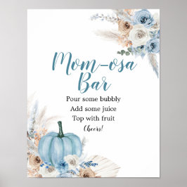 Boho Rustic Pumpkin Herfst Baby shower Mimosa Bar Poster