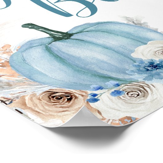 Boho Rustic Pumpkin Herfst Guest Book Sign Poster (Hoek)