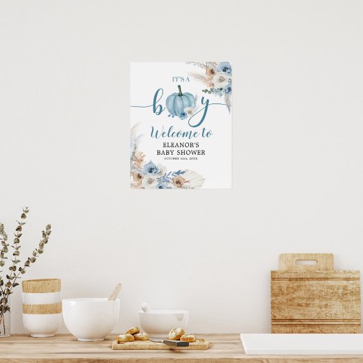 Boho Rustic Pumpkin Het is een Herfst Welkomstteke Poster (Keuken)