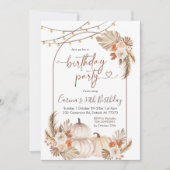 Boho Rustic Pumpkin String Light Herfst Birthday Kaart (Voorkant)