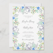 Boho rustic romantic floral Wedding Invitation Kaart (Voorkant)