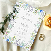 Boho rustic romantic floral Wedding Invitation Kaart